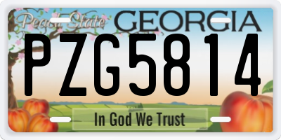 GA license plate PZG5814