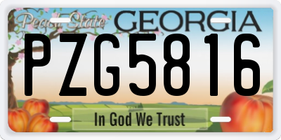 GA license plate PZG5816