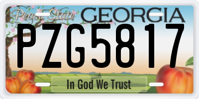 GA license plate PZG5817