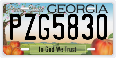 GA license plate PZG5830