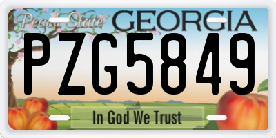 GA license plate PZG5849
