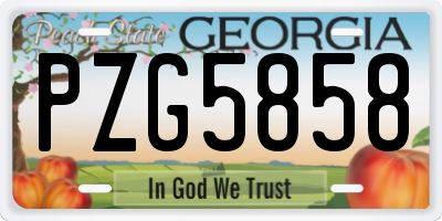 GA license plate PZG5858