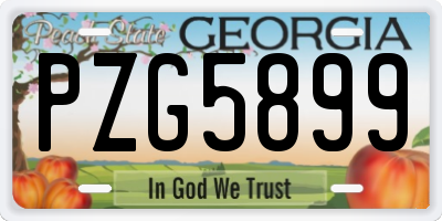GA license plate PZG5899