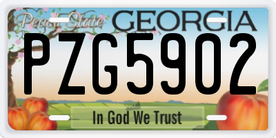 GA license plate PZG5902