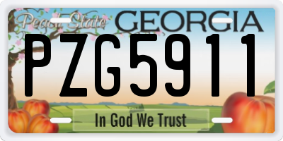 GA license plate PZG5911