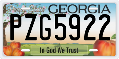 GA license plate PZG5922