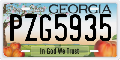 GA license plate PZG5935