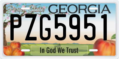 GA license plate PZG5951