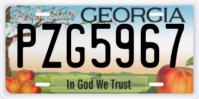 GA license plate PZG5967
