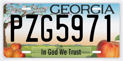GA license plate PZG5971