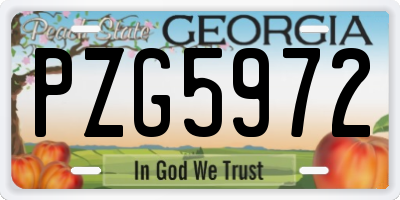 GA license plate PZG5972