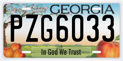 GA license plate PZG6033