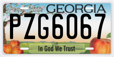 GA license plate PZG6067