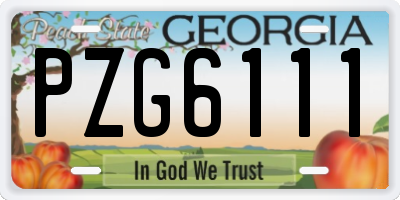 GA license plate PZG6111