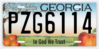 GA license plate PZG6114