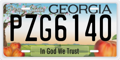 GA license plate PZG6140