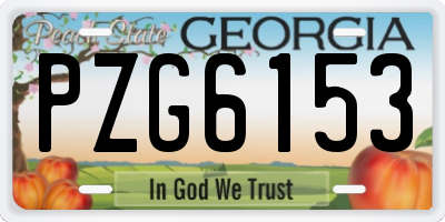 GA license plate PZG6153
