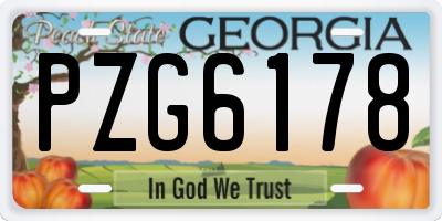 GA license plate PZG6178