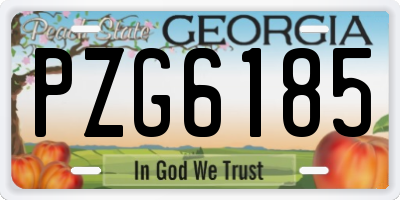GA license plate PZG6185