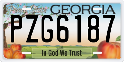 GA license plate PZG6187