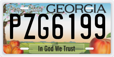 GA license plate PZG6199