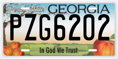 GA license plate PZG6202
