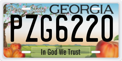 GA license plate PZG6220