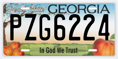 GA license plate PZG6224