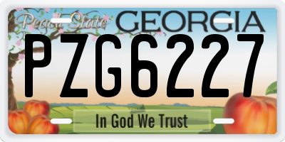 GA license plate PZG6227