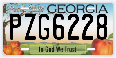 GA license plate PZG6228
