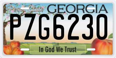 GA license plate PZG6230