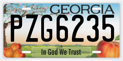 GA license plate PZG6235