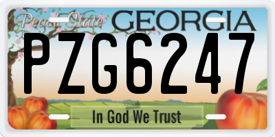 GA license plate PZG6247