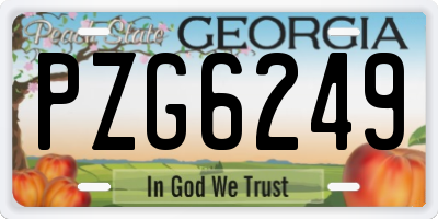 GA license plate PZG6249