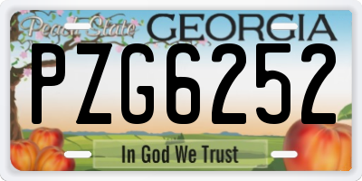 GA license plate PZG6252