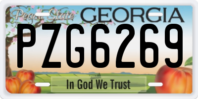 GA license plate PZG6269
