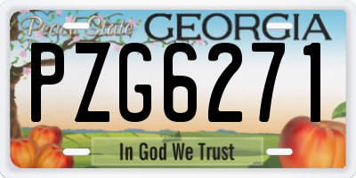 GA license plate PZG6271
