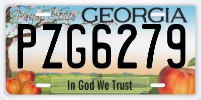 GA license plate PZG6279