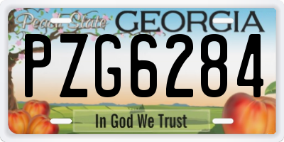 GA license plate PZG6284