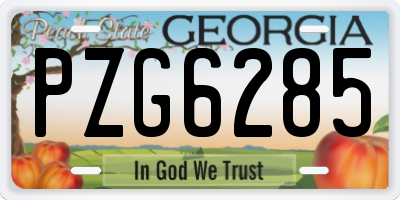 GA license plate PZG6285