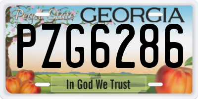 GA license plate PZG6286