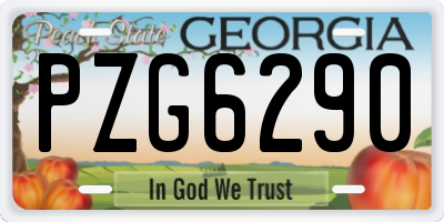 GA license plate PZG6290