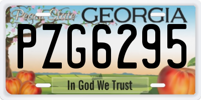 GA license plate PZG6295