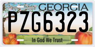GA license plate PZG6323
