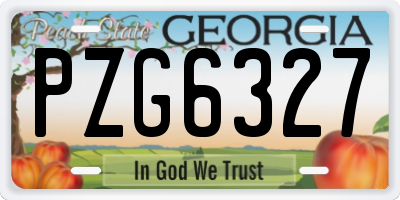 GA license plate PZG6327