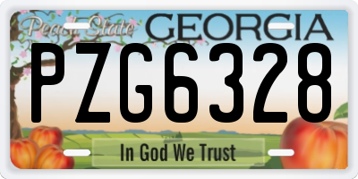 GA license plate PZG6328