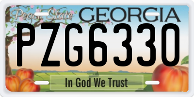 GA license plate PZG6330