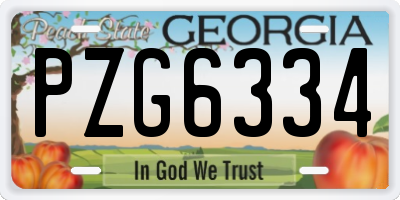 GA license plate PZG6334