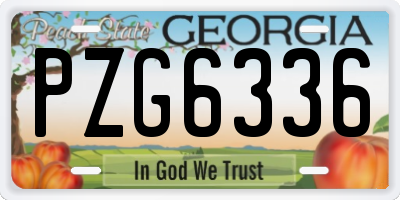 GA license plate PZG6336