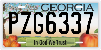GA license plate PZG6337